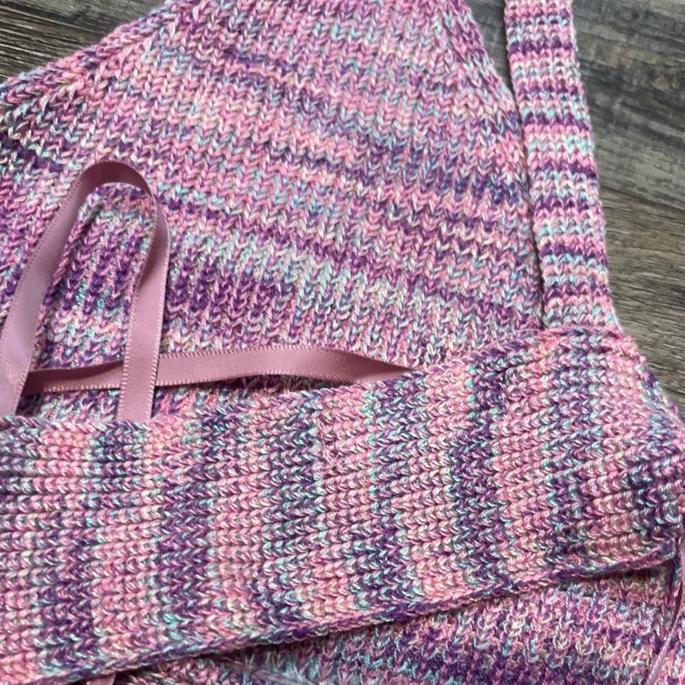 Wild Fable Space Dye Knit Bralette Top Pink‎ Purple XL Boho Festival Y2K Cropped - Picture 6 of 6